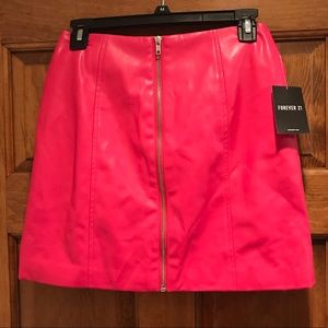Hot Pink Zip Up Skirt (New with Tags!)